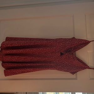 Red and white flowy dress